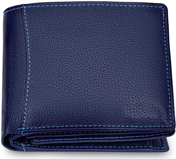 Snughorn Men Blue Genuine Leather Wallet - Mini  (6 Card Slots)