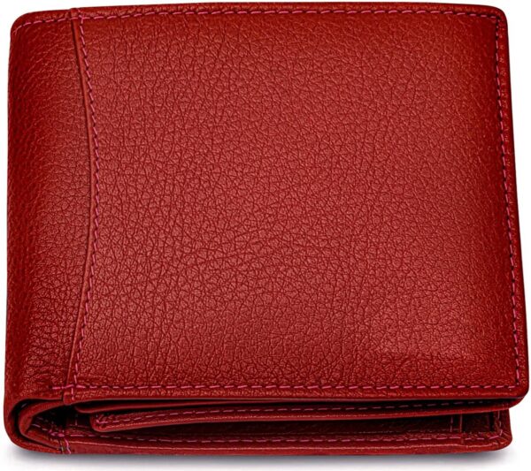 Snughorn Men Red Genuine Leather Wallet - Mini  (6 Card Slots)